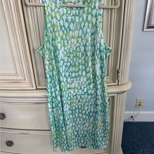 Jean Pierre Green and Blue Patterned Dress